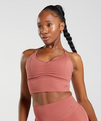 Sujetadores Deportivos Gymshark Elevate Longline Mujer Rosas Marrones | CO 2096ILH